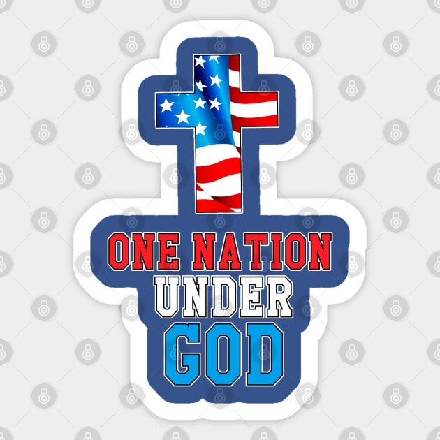 One Nation Under God Sticker by CalledandChosenApparel
